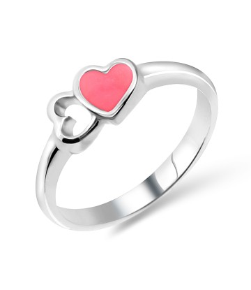 Dual Hearts Silver Ring NSR-457